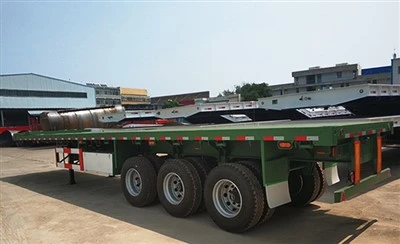 Jualan Panas China 3 Gandar Container Flatbed Treler Dengan Kualiti Tahan Lama